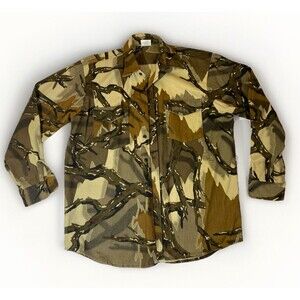 Vintage Predator Camouflage Shirt Men’s L Chamois Hunting Made In Canada
